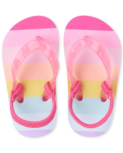 striped flip flops