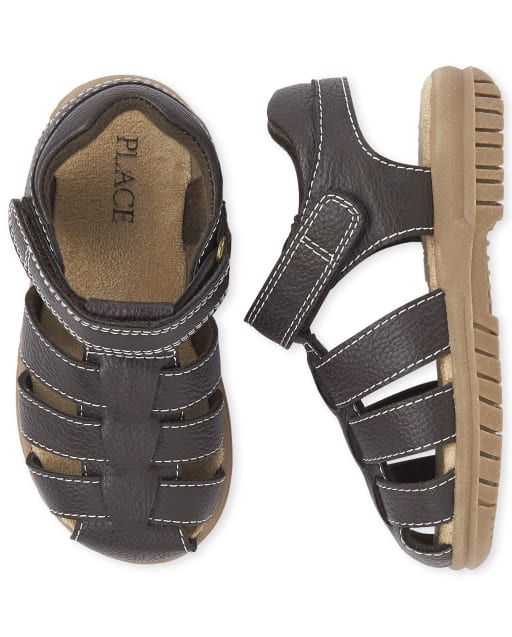 Toddler Boys Faux Leather Sandals