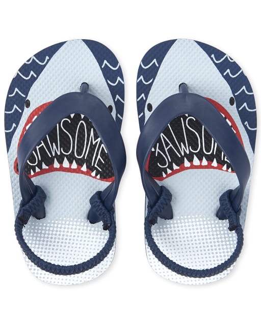 boys shark flip flops