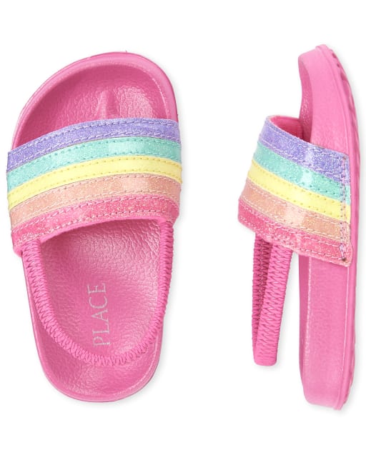 rainbow glitter slides