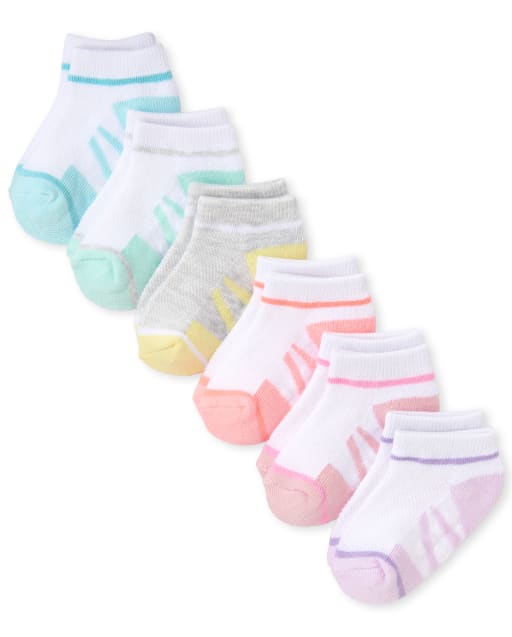 Toddler Girls Athletic Ankle Socks 6-Pack