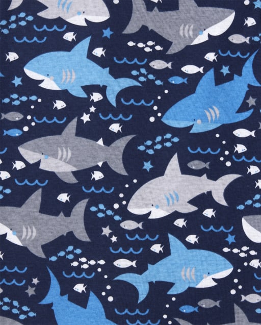 Baby And Toddler Boys Matching Family Short Sleeve Shark Print Snug Fit ...