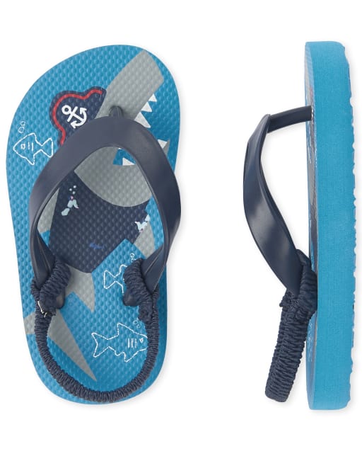 boys shark flip flops