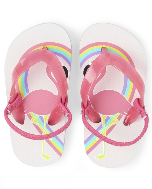 girls flamingo flip flops