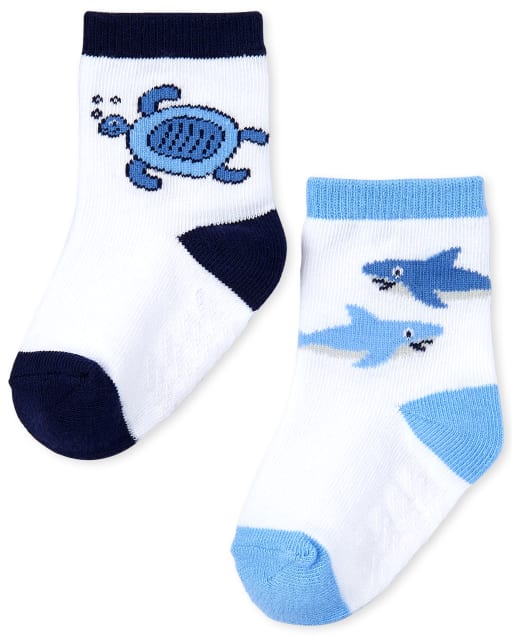 Baby Boys Shark Midi Socks 6Pack