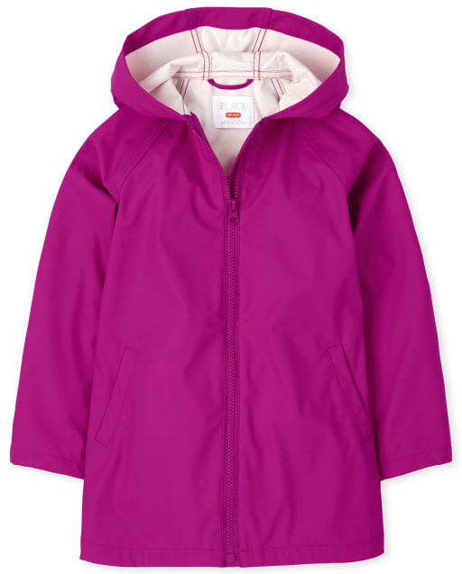 Toddler Girls Long Sleeve Hooded Rain Jacket