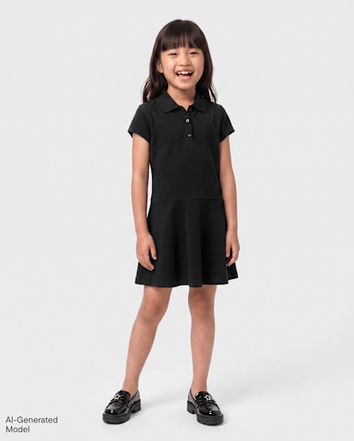 Kids Black School Uniform Dresses