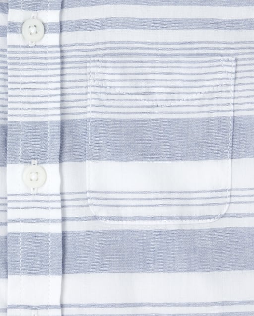 Baby And Toddler Boys Matching Family Short Sleeve Striped Button Down