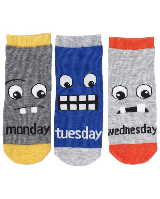 Toddler Boys Days Of The Week Monster Midi Socks 7Pack