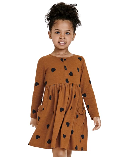 brown toddler dresses Posh Peanut Girl's Lana Leopard Tan Twirl Dress, 3 Toddler-4 Toddler, Viscose from Bamboo main image 1