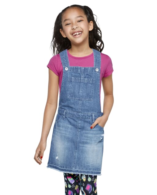 The Children’s Place Girls Denim Overalls – 100% Cotton Adjustable Straps, Five-Pocket Style - View #5