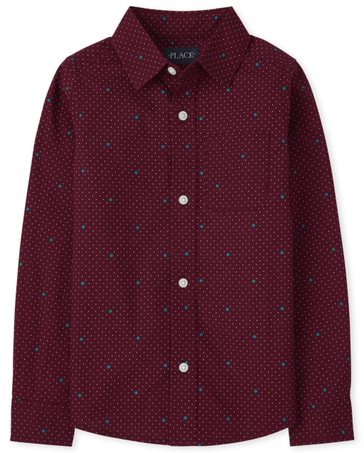 boys burgundy dress shirts Boy's Burgundy Dress Shirt with Matching Tie Combo B1P2 Size 20 Final Sale 20 Burgundy