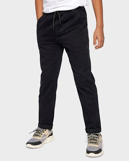 youth black dress pants Gunia Kids Girls Black Dress Pants Solid Color Elastic Waist Flare Leg Trousers Lightwight Comfort Fit Youth Kids School Casual Uniform Pants Size 13-