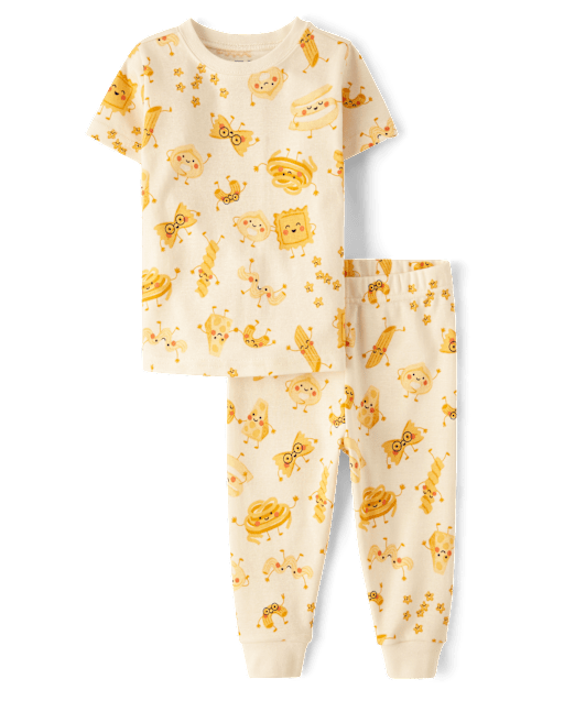 Ensemble T-shirt Et Short Dentelle Pour Bébé Fille - Pyjama Ou Tenue Quotidienne, Orange, Taille 1-2 Ans