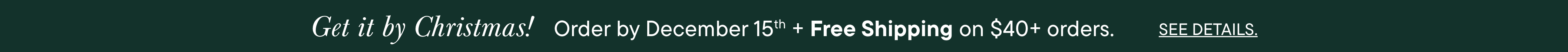 Recevez-le avant Noël ! Commandez avant le 15 décembre + livraison gratuite pour toute commande de 40 $ et plus.