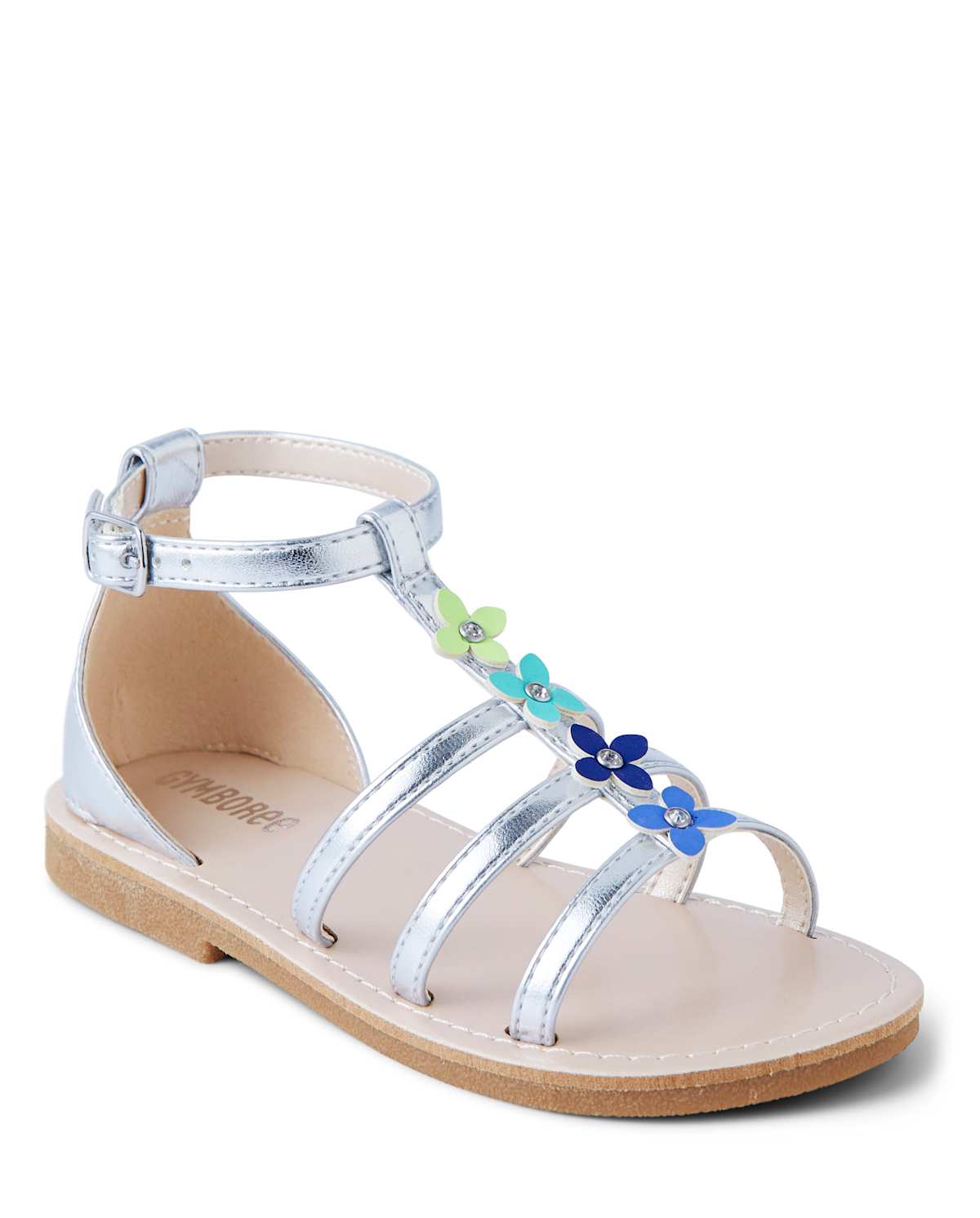 Сандалии Gymboree Flower Gladiator Sandals - Island Getaway для девочек, цвет: Металлик — фото 1