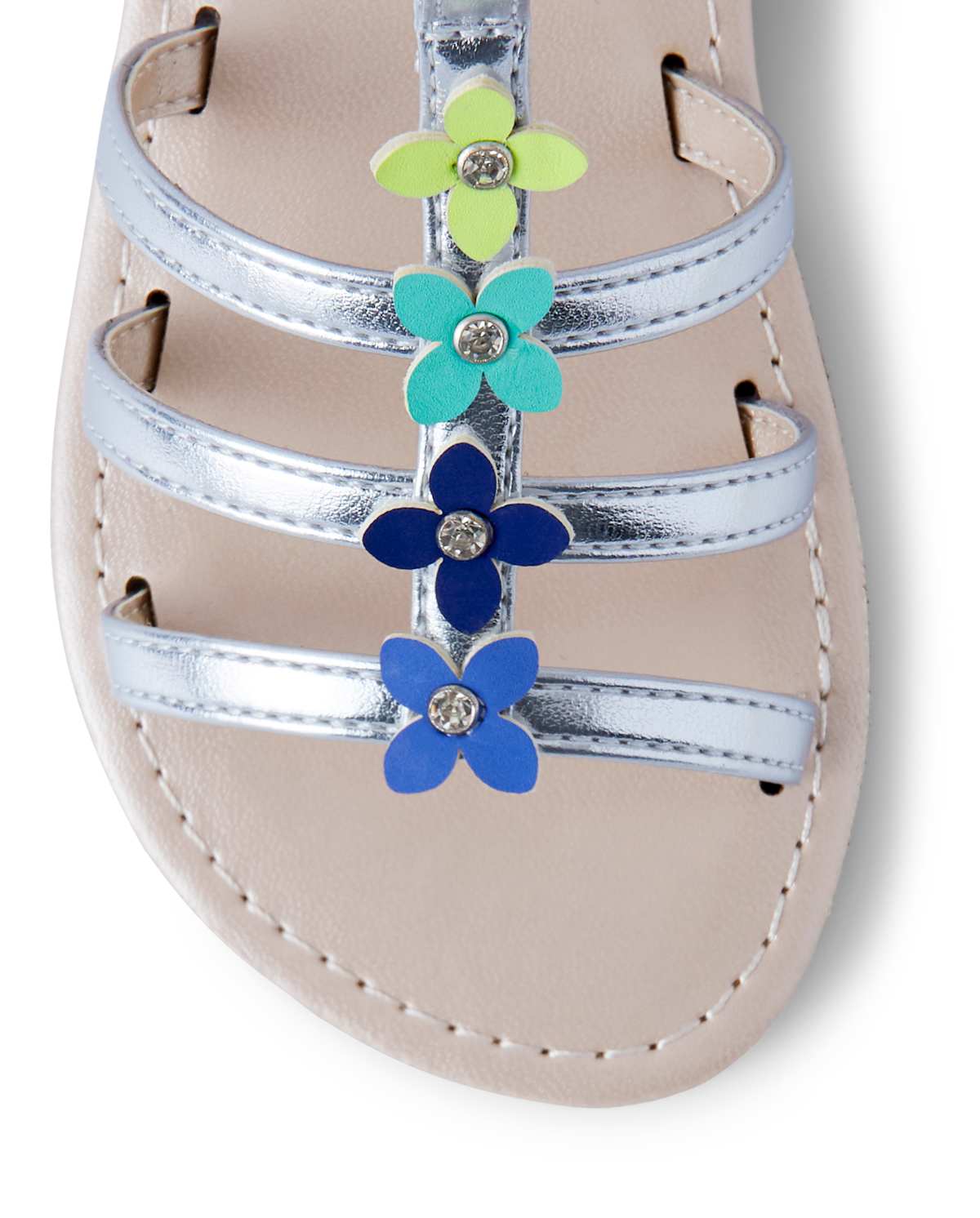 Сандалии Gymboree Flower Gladiator Sandals - Island Getaway для девочек, цвет: Металлик — фото 4