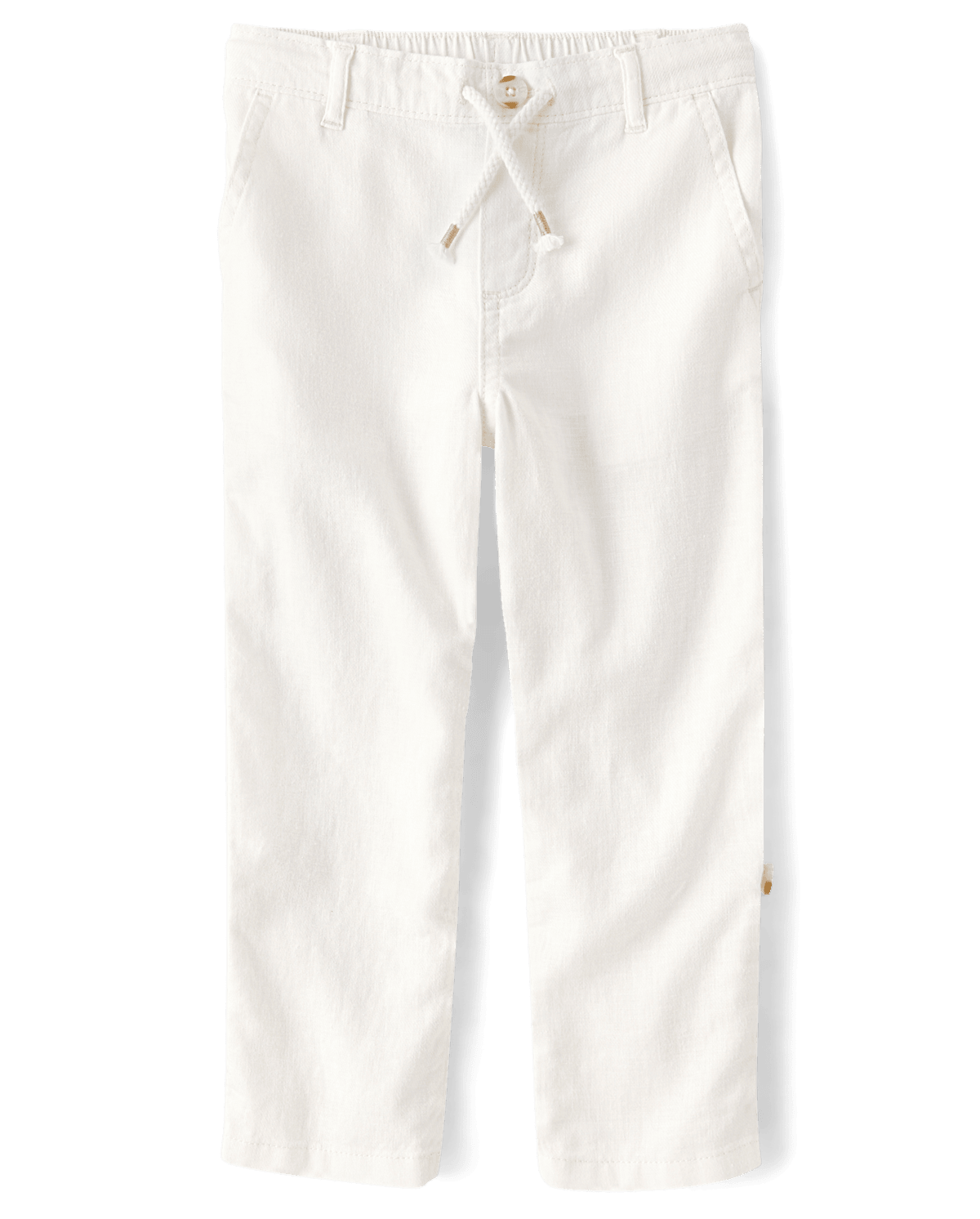 Детские брюки Gymboree Roll Cuff Linen-Blend Pull On, цвет: Белый