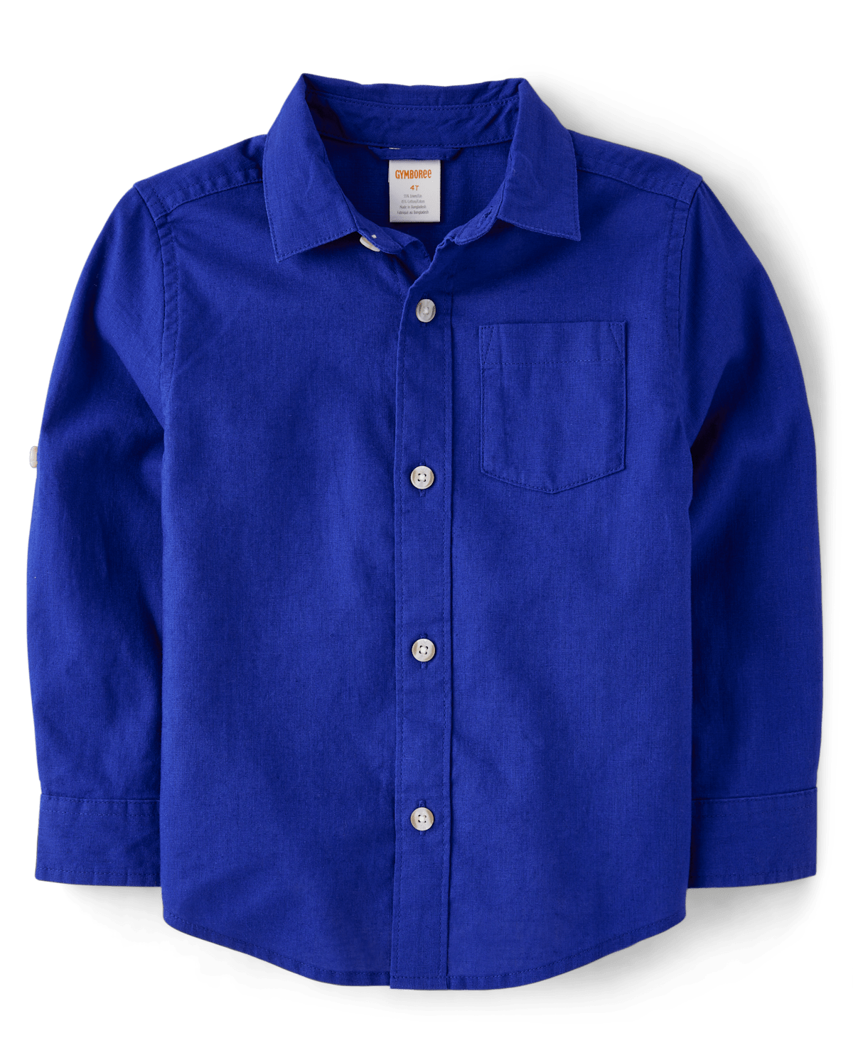 Детская рубашка Gymboree Dad And Me Linen-Blend Button Up, цвет: Синий