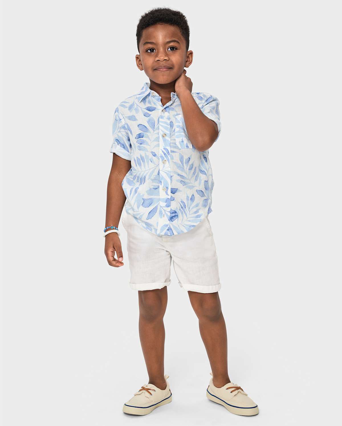Детские шорты Gymboree Linen-Blend Pull On, цвет: Белый — фото 3
