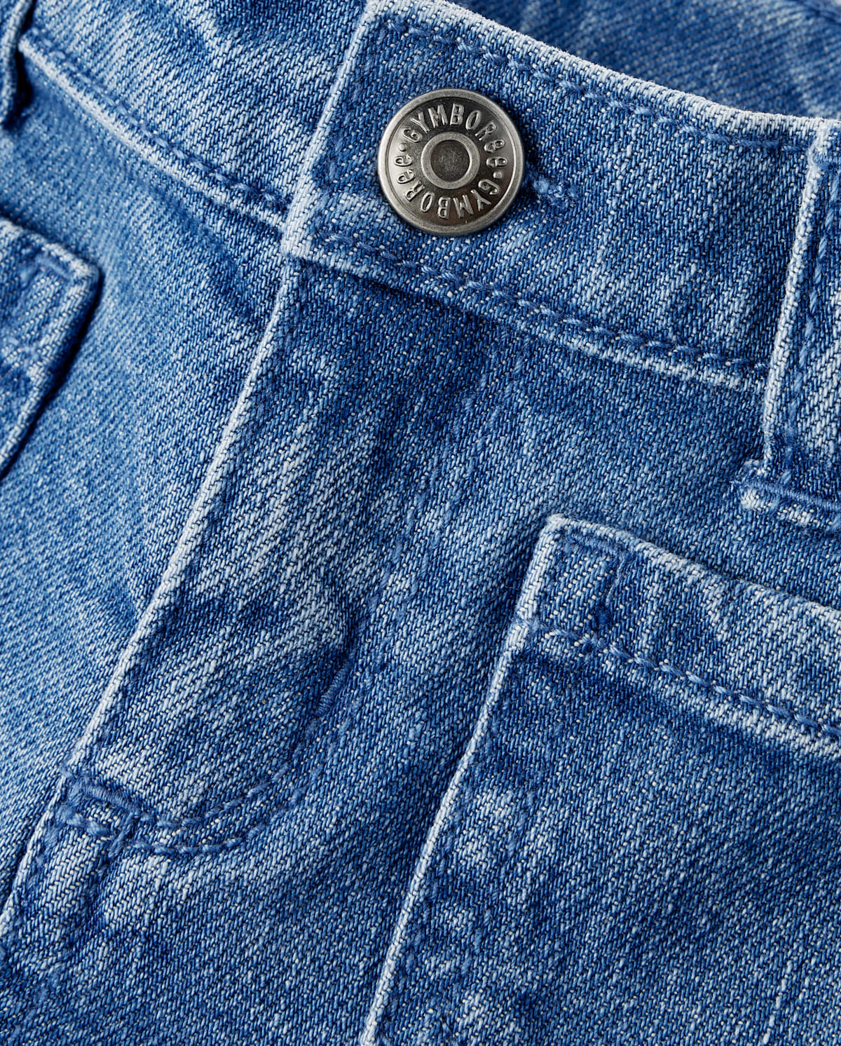 Джинсы Gymboree Patch Pocket Stretch Denim Wide Leg - Little Essentials для девочек, цвет: Синий — фото 1