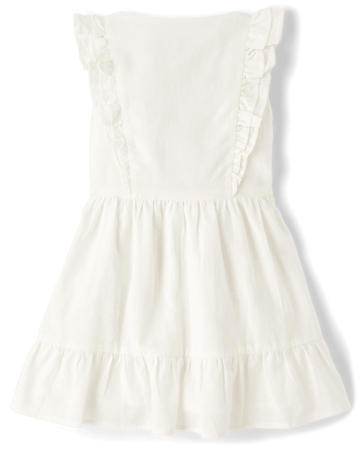 Платье Gymboree Linen-Blend Ruffle Tiered для девочек, цвет: Белый — фото 3