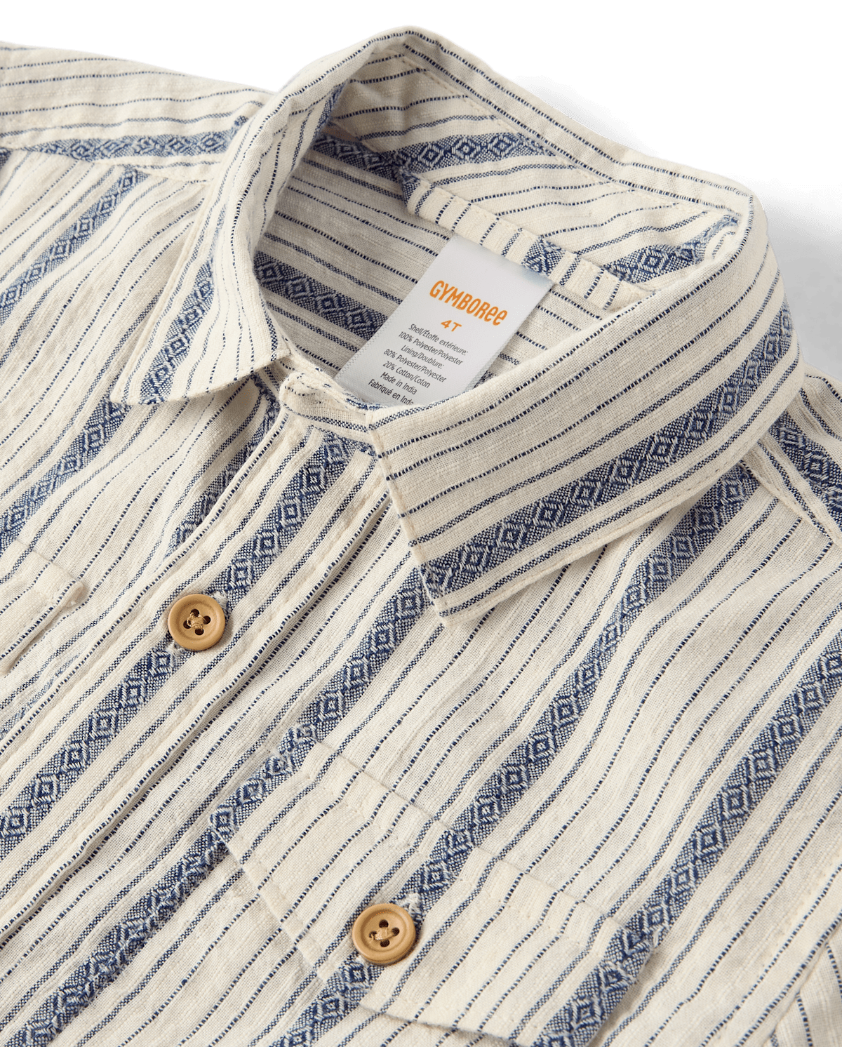 Рубашка Gymboree Striped Textured Button Up Shirt - Driftwood Bay для мальчиков, цвет: Кремовый — фото 3
