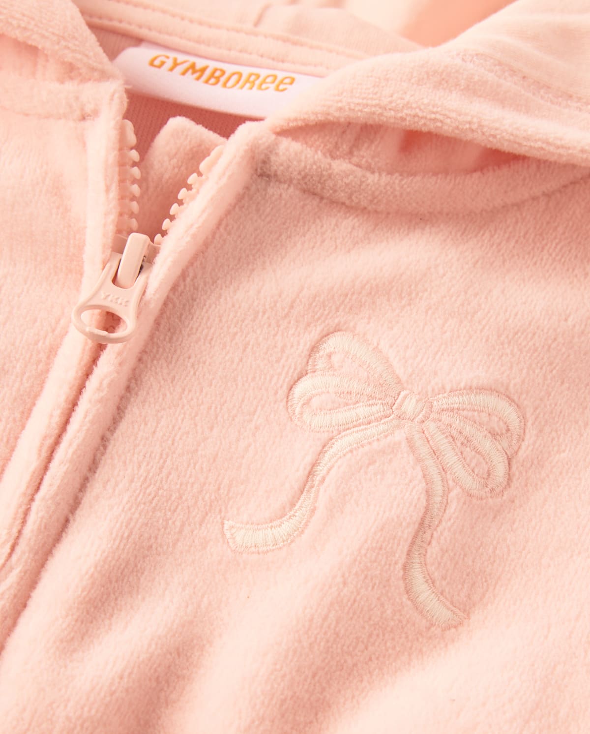 Худи Gymboree Embroidered Bow Velour Zip Up - Le Petite Ballet для девочек, цвет: Розовый — фото 2