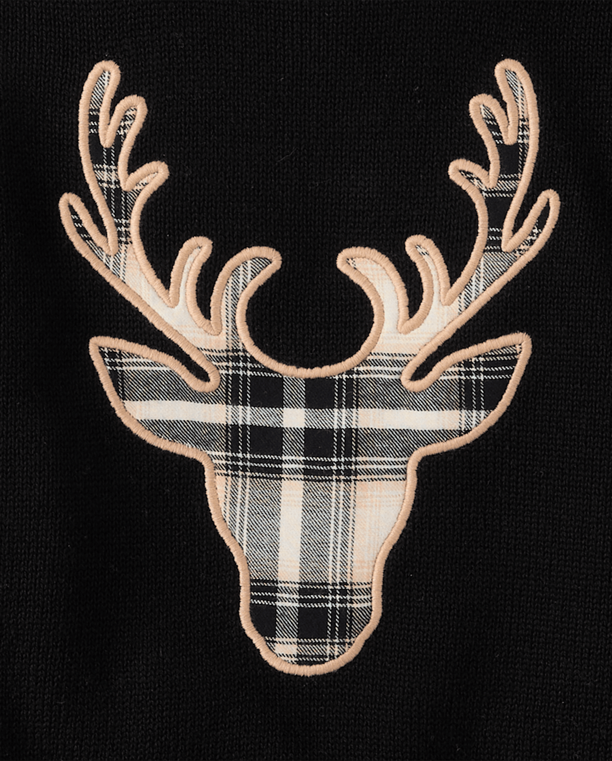 Свитер Gymboree Embroidered Plaid Reindeer - Tartan Remix для мальчиков, цвет: Чёрный — фото 2