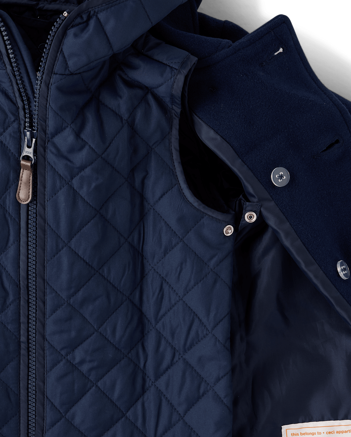 Пальто Gymboree Peacoat With Detachable Hooded Vest - Tartan Remix для мальчиков, цвет: Синий — фото 5