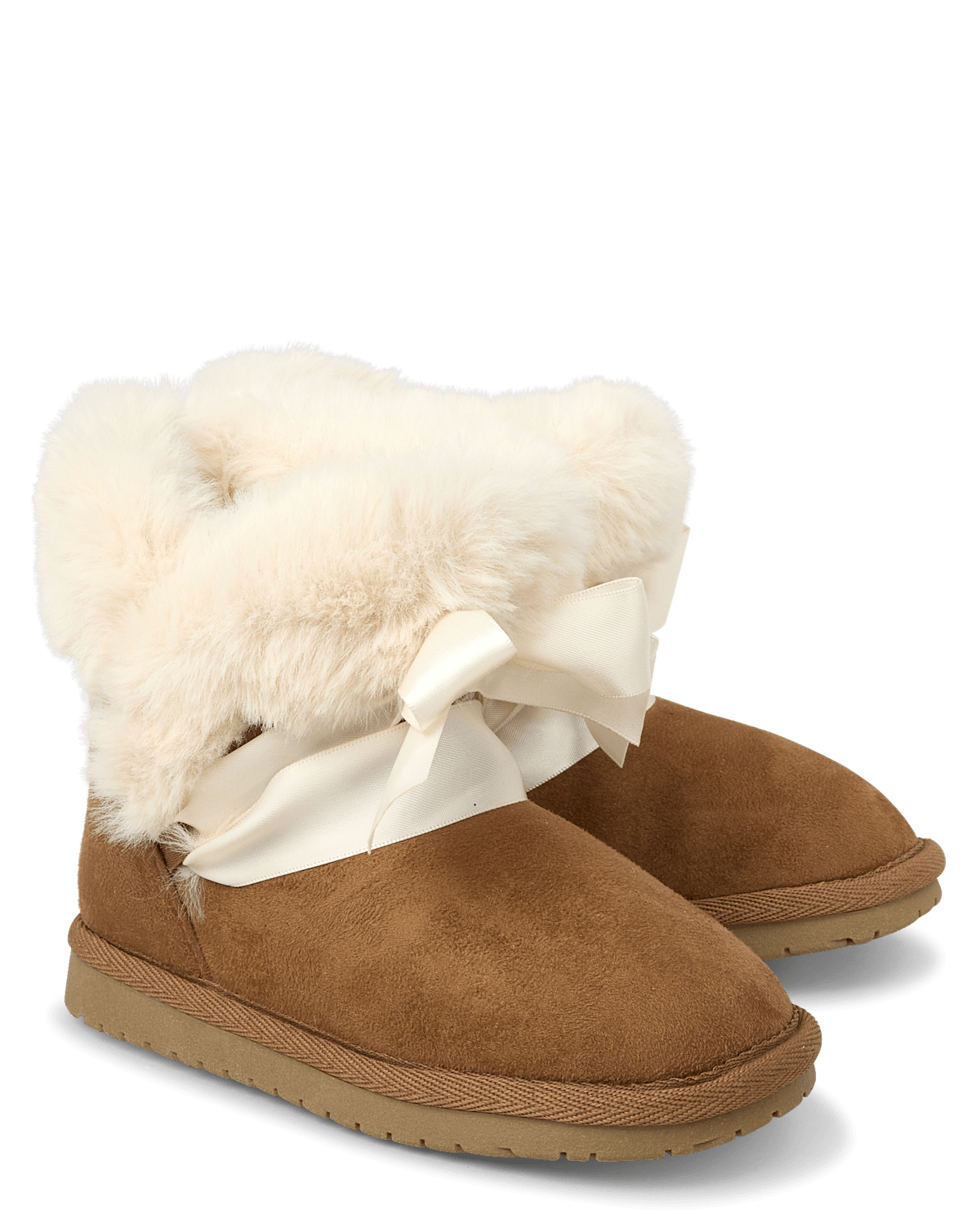 Ботинки Gymboree Bow Faux Fur Chalet - Little Essentials для девочек, цвет: Рыжевато-коричневый — фото 3