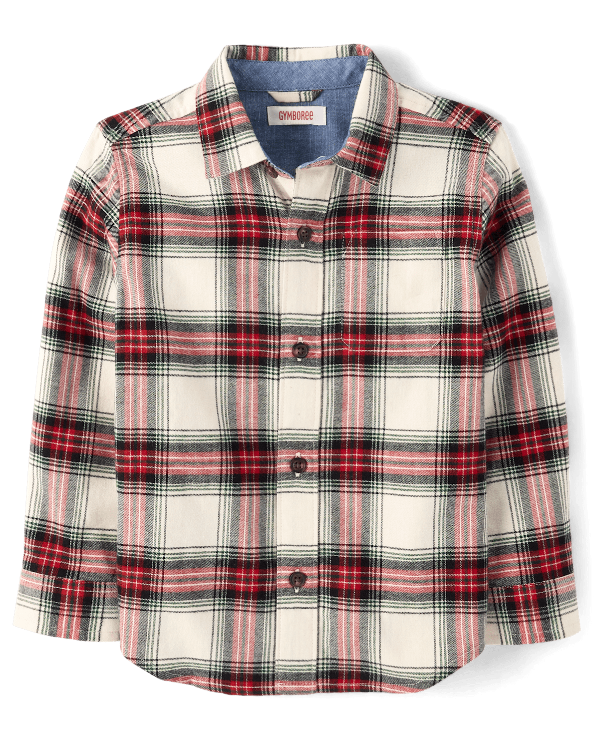 Детская рубашка Gymboree Boys Plaid Flannel Long Sleeve Button Front Woven, цвет: Кремовый — фото 1