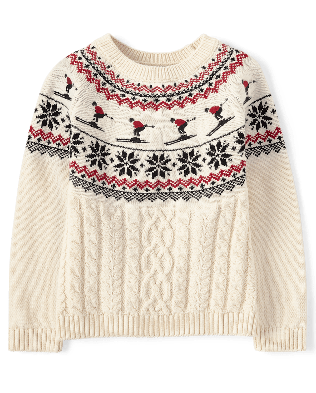 Свитер Gymboree Cable Knit Raglan - Aspen Lodge для девочек, цвет: Кремовый — фото 1