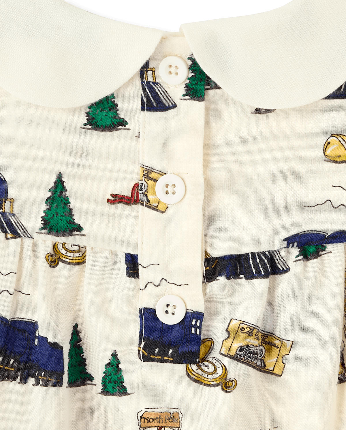 Сорочка Polar Express™ Train для детей, оборки, фланель — Gymboree, цвет: Кремовый — фото 3
