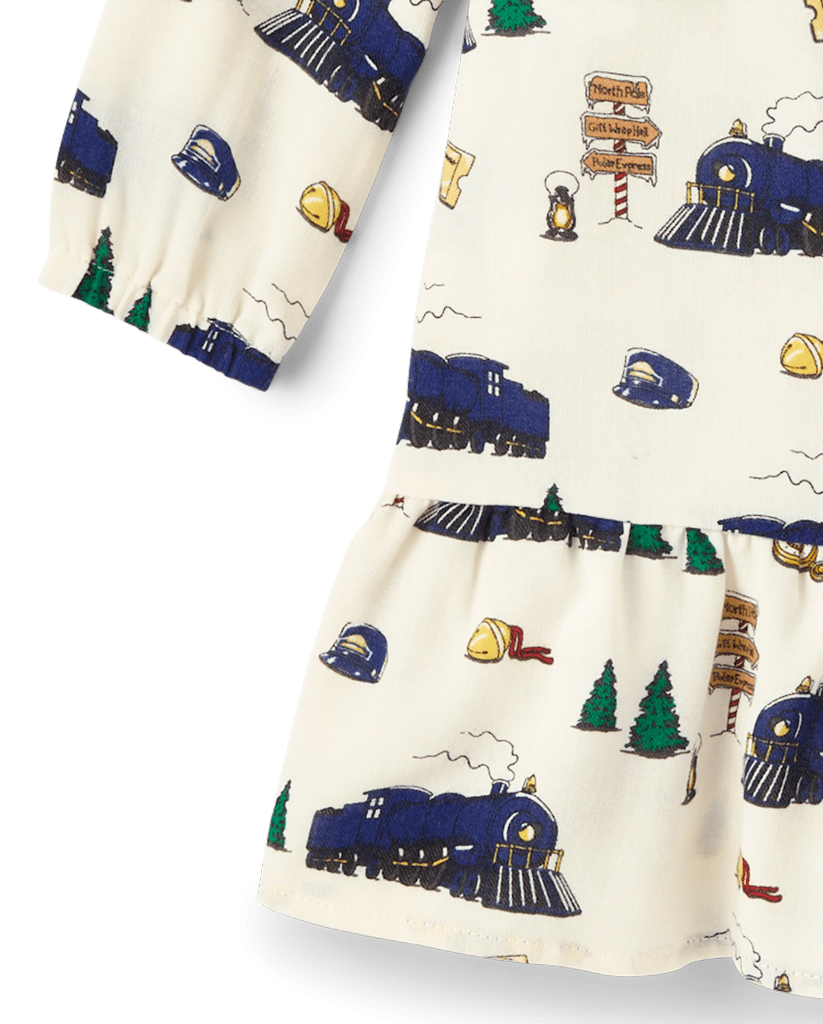 Сорочка Polar Express™ Train для детей, оборки, фланель — Gymboree, цвет: Кремовый — фото 4