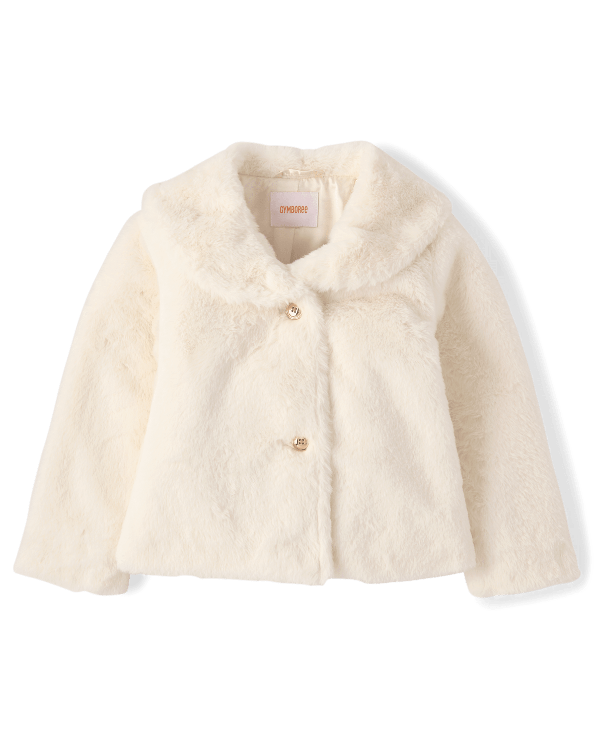 Куртка Gymboree Faux Fur Jacket - Tartan Remix для девочек, цвет: Кремовый — фото 1