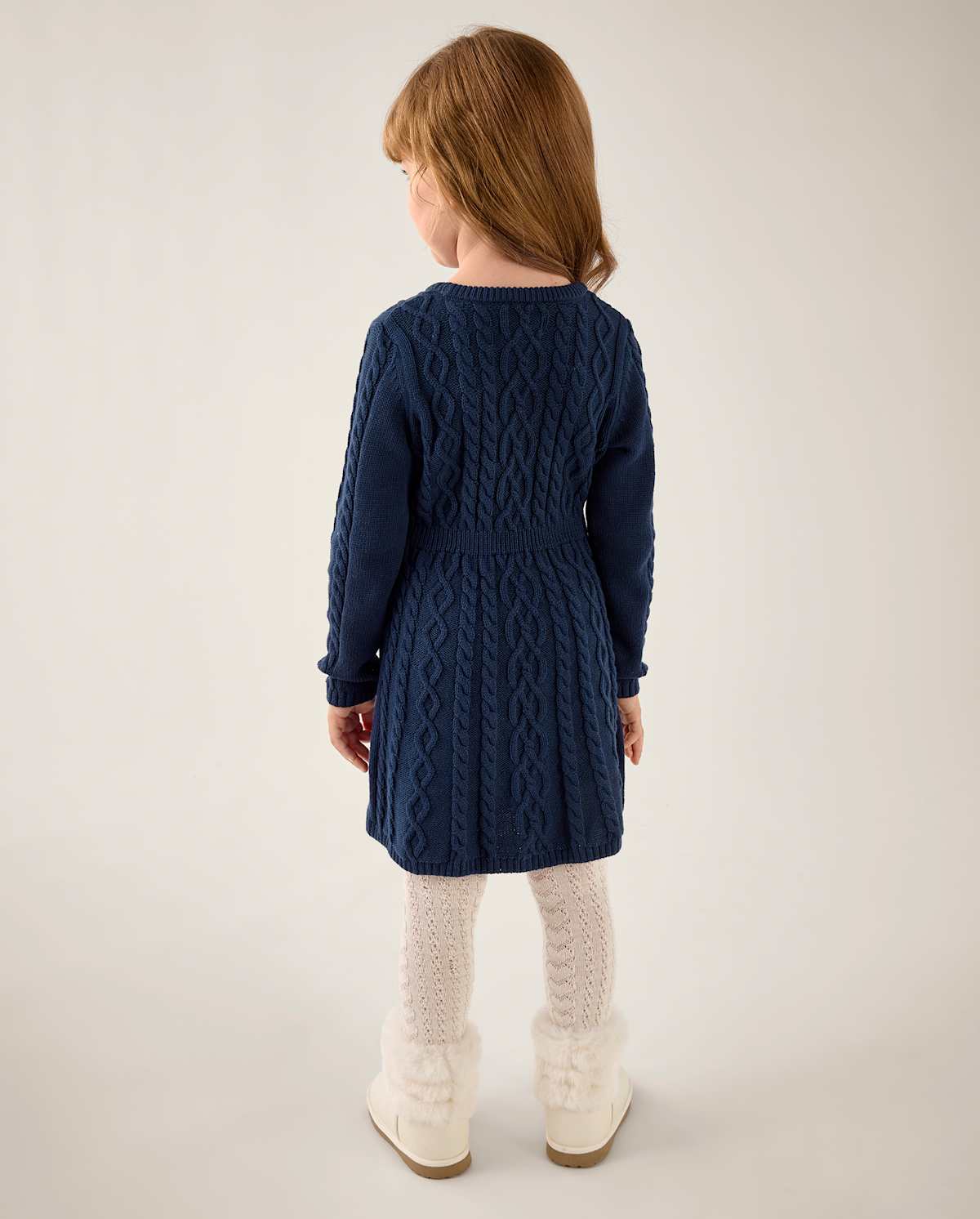 Платье Gymboree Cable Knit Sweater Dress - Little Essentials для девочек, цвет: Синий — фото 2