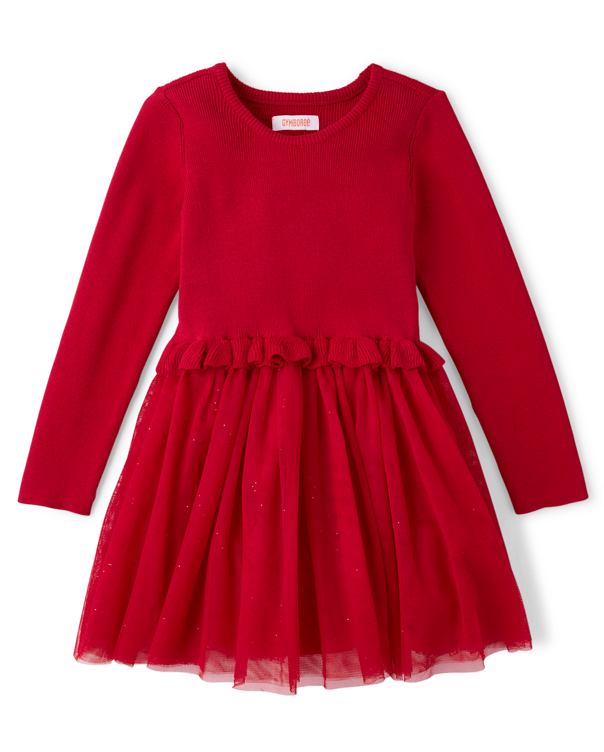 Платье Gymboree Glitter Ruffle Tutu - Little Essentials для девочек, цвет: Красный — фото 1