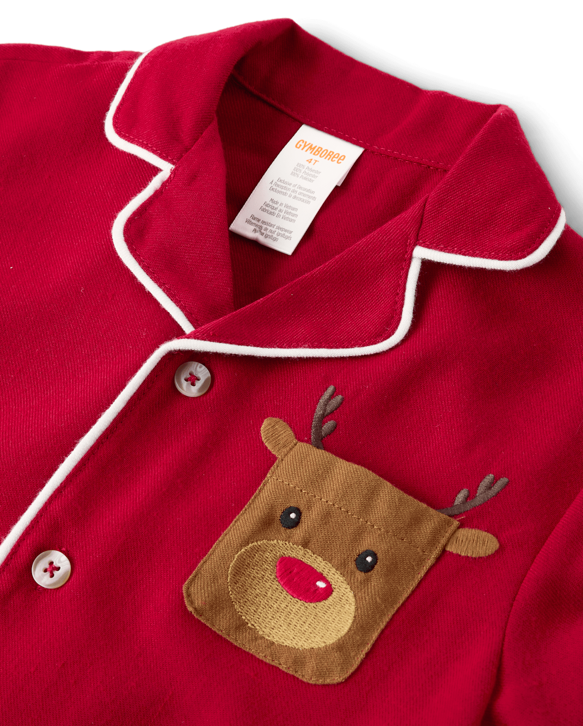 Пижама Button для детей, фланель — Gymboree, цвет: Красный — фото 2