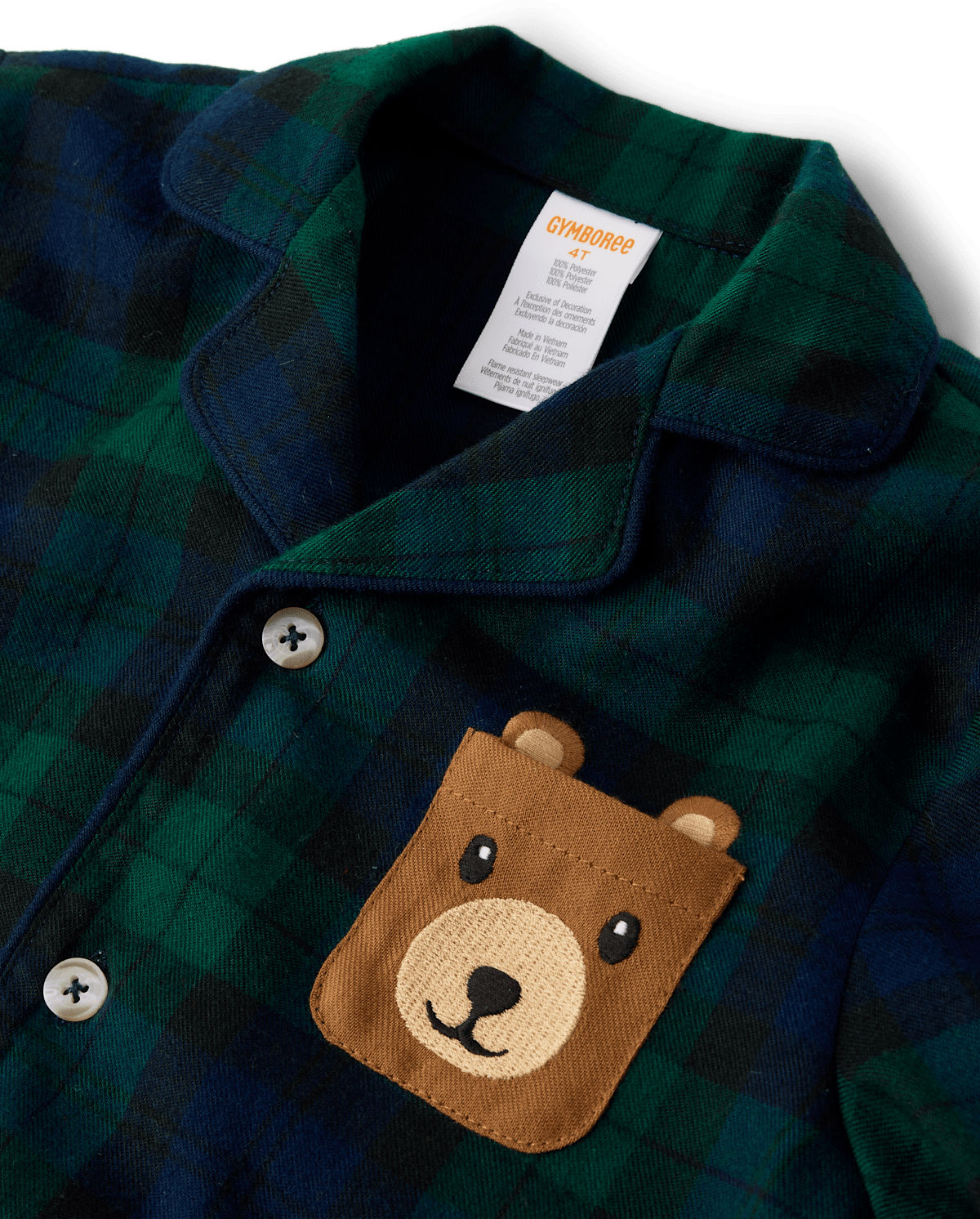Пижама Button для детей, фланель — Gymboree, цвет: Разноцветный — фото 2
