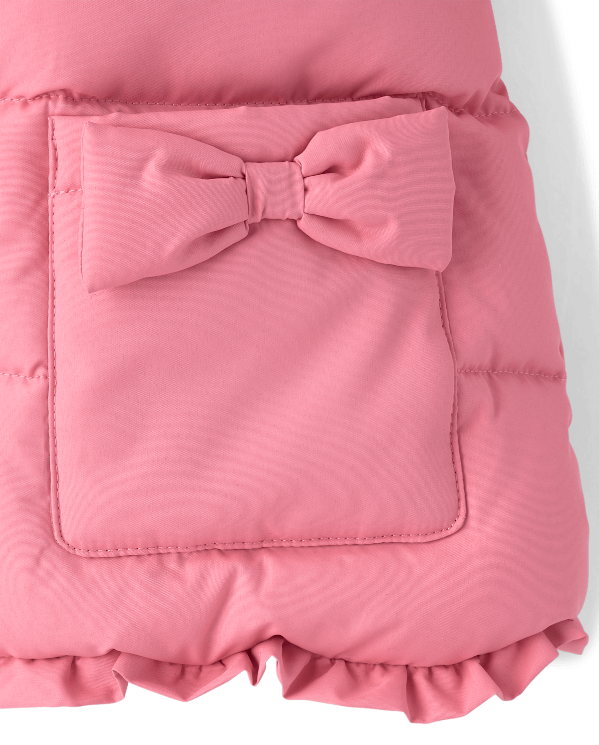 Куртка Gymboree Bow Ruffle Puffer Coat - Little Essentials для девочек, цвет: Розовый — фото 2