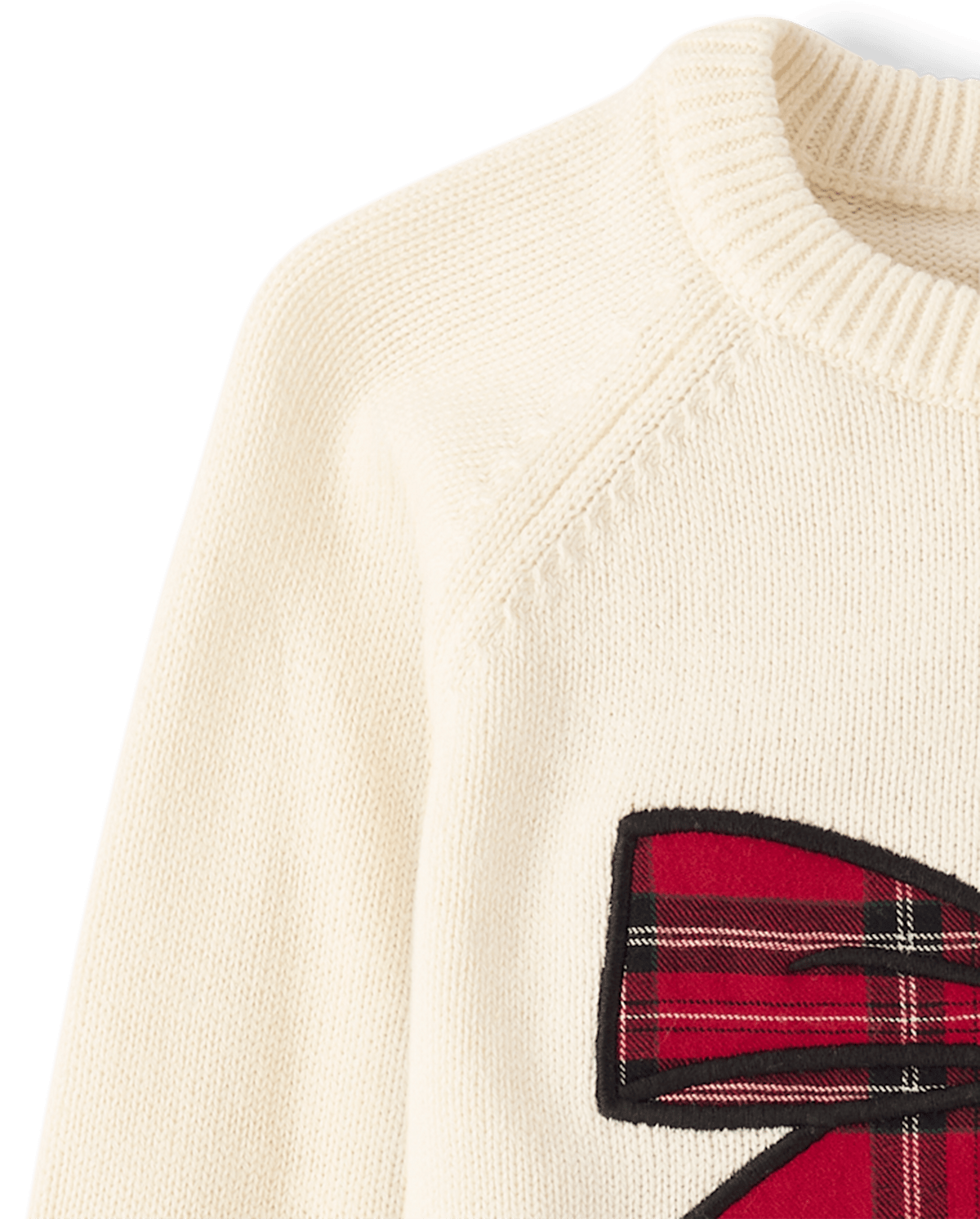 Свитер Gymboree Plaid Applique Bow Raglan Sweater - Tartan Remix для девочек, цвет: Кремовый — фото 3