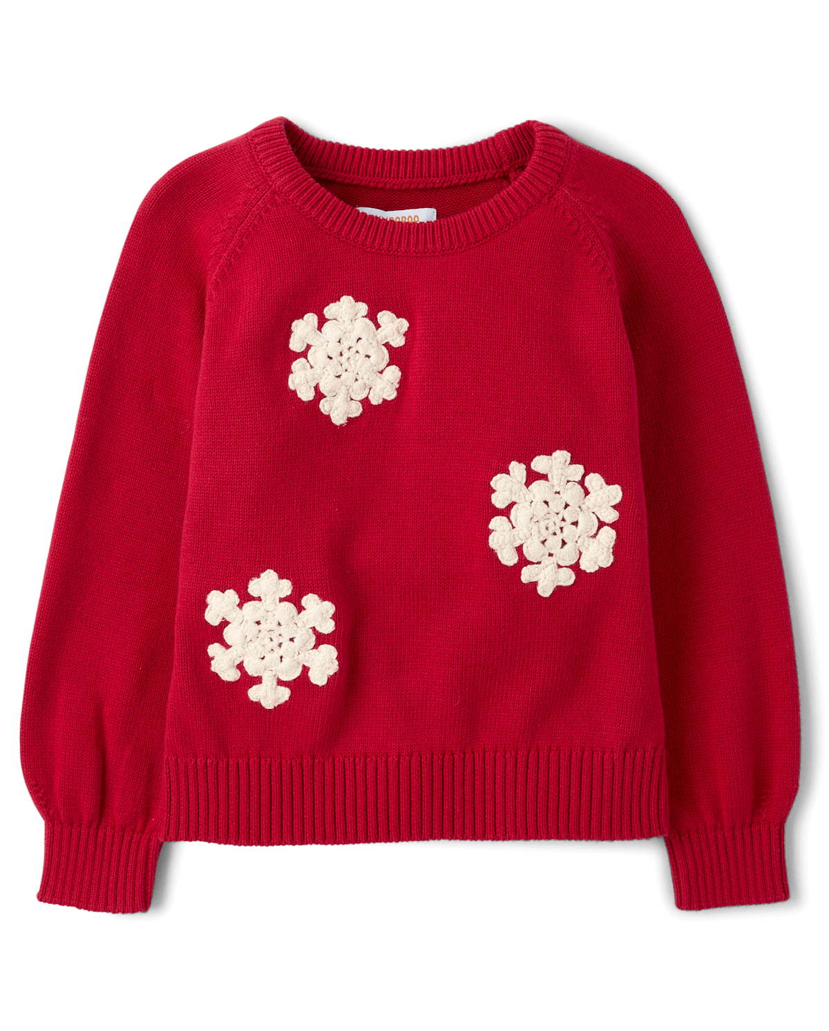 Свитер Gymboree Crochet Snowflake Raglan Sweater - Tartan Remix для девочек, цвет: Красный — фото 1
