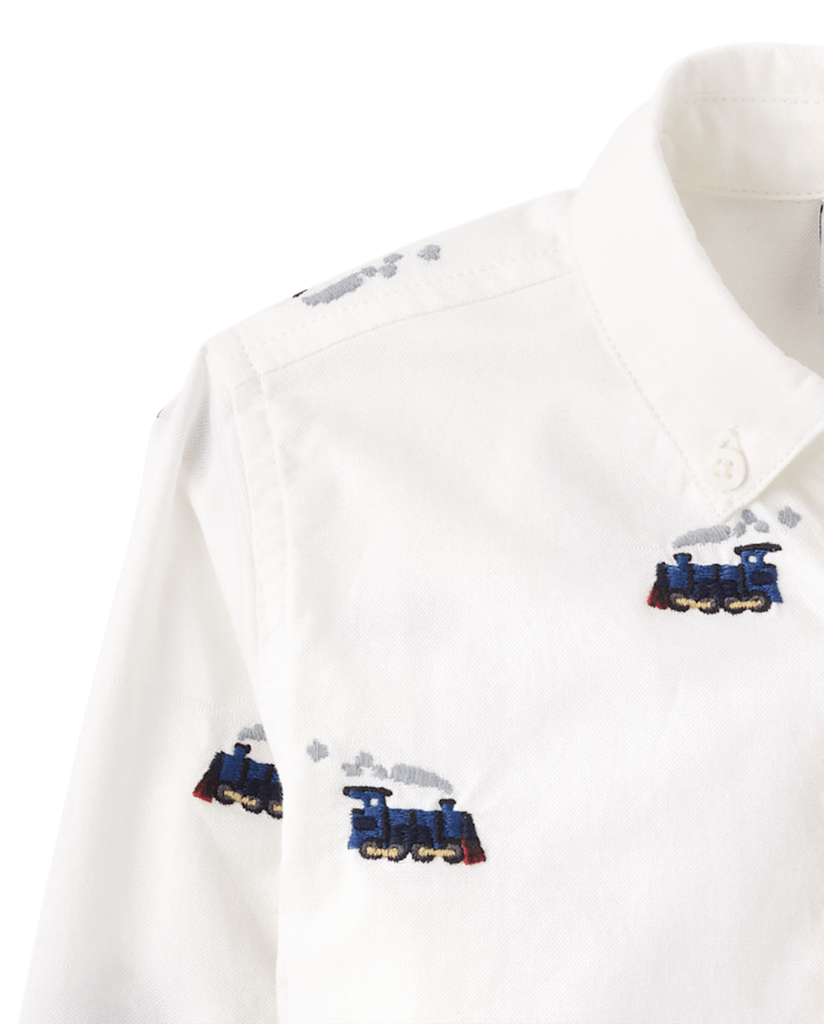 Рубашка Gymboree Embroidered Button Up - The Polar Express™ для мальчиков, цвет: Белый — фото 3
