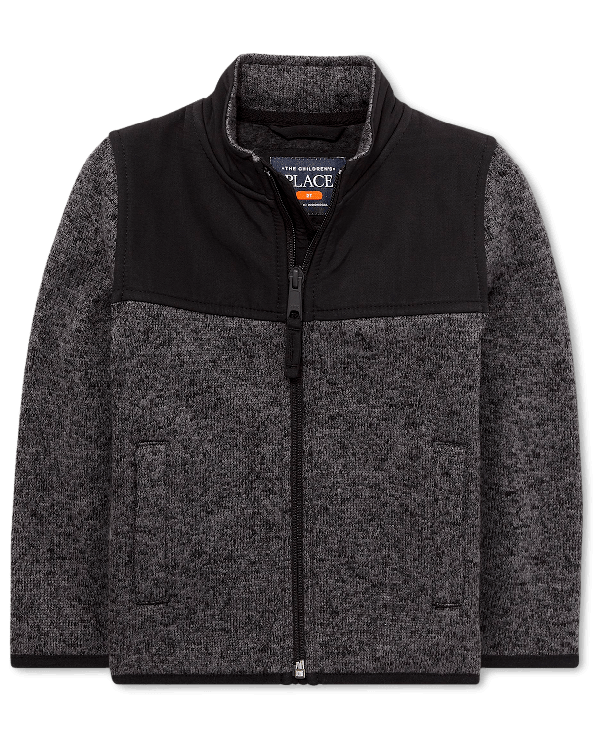 Куртка The Children's Place Sweater Fleece Trail Jacket для мальчиков-малышей, цвет: Чёрный — фото 1