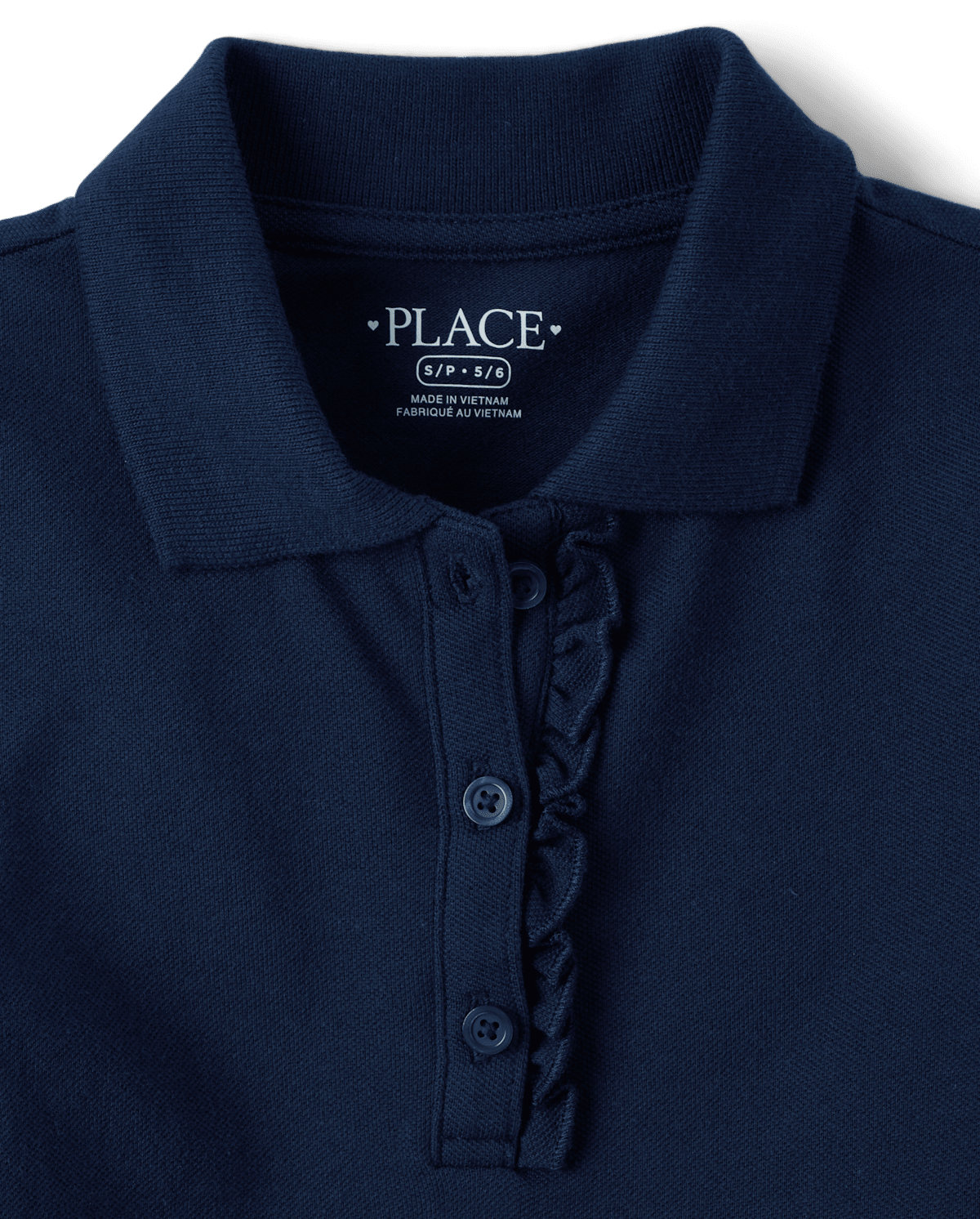 Платье The Children's Place Uniform Ruffle Soft Pique Polo для девочек, цвет: Синий — фото 1