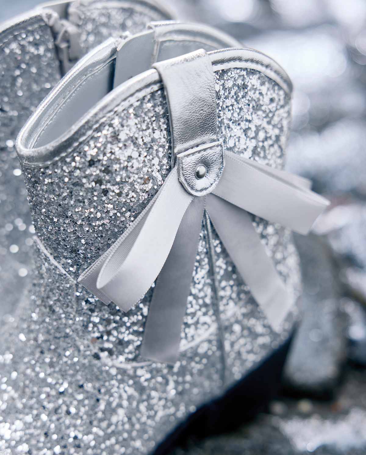 Ботинки The Children's Place Glitter Bow Cowgirl для девочек, цвет: Металлик — фото 1