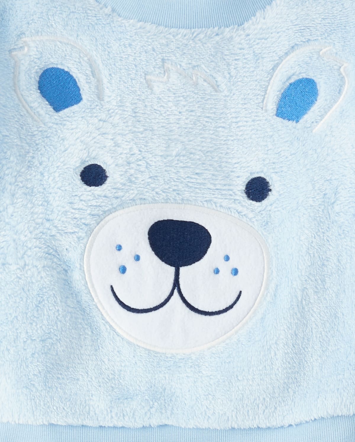 Пижама Bear для детей, вышивка, флис — The Children's Place, цвет: Синий — фото 1