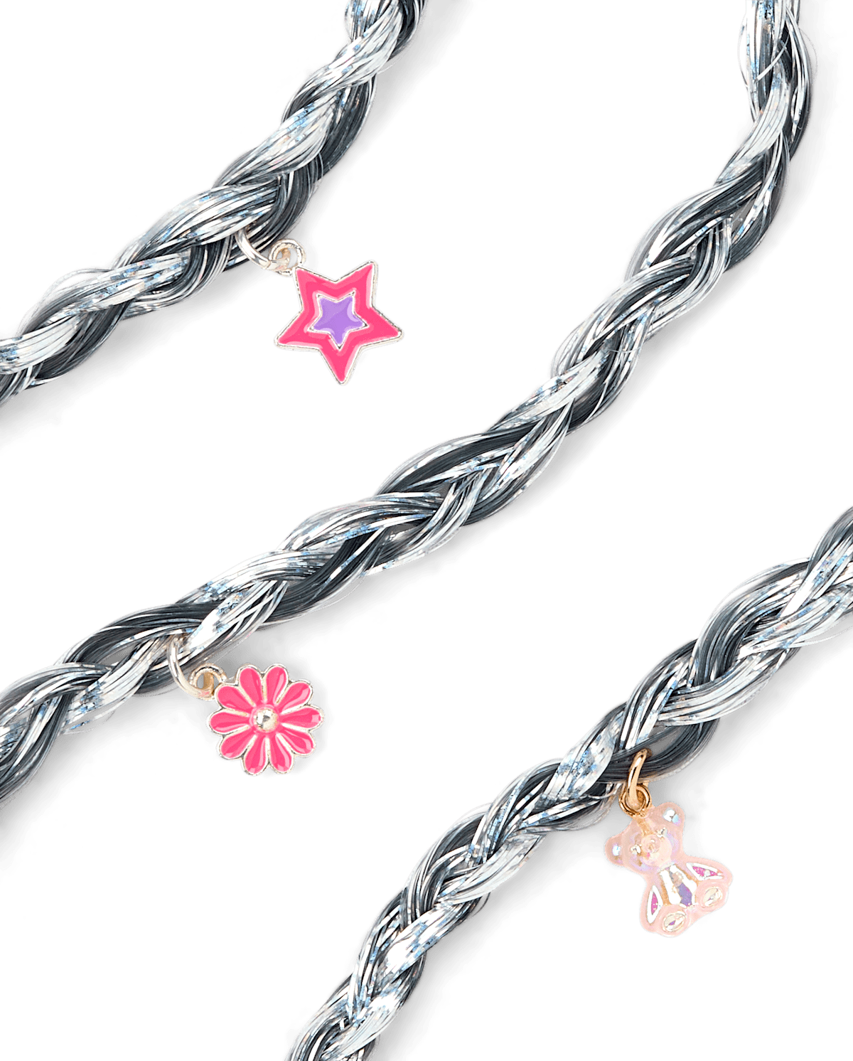 Аксессуары для волос The Children's Place Braided Faux Hair Tinsel Hair Tie для девочек, цвет: Разноцветный — фото 1