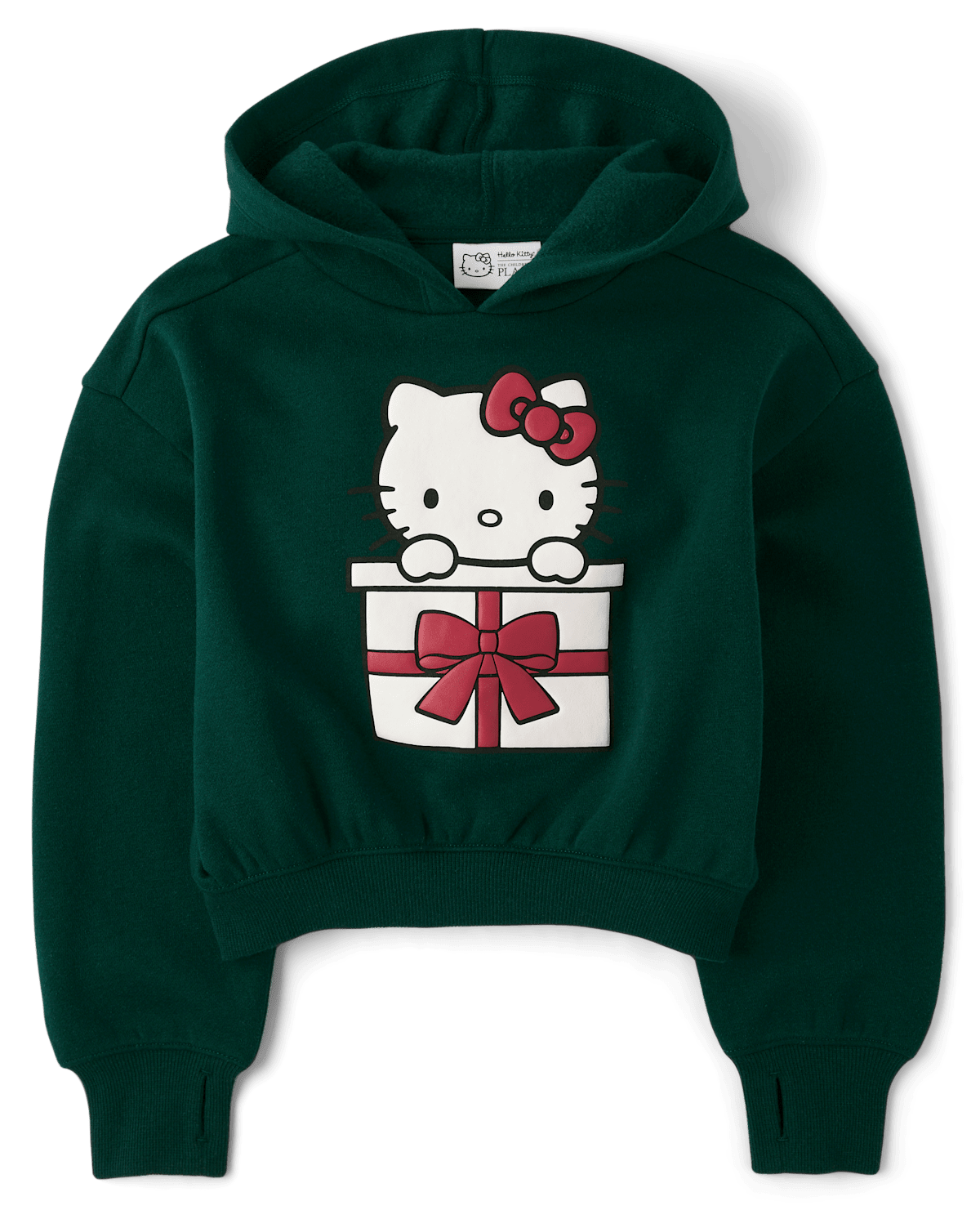 Худи The Children's Place Hello Kitty® Embellished Premium Fleece для девочек, цвет: Зелёный
